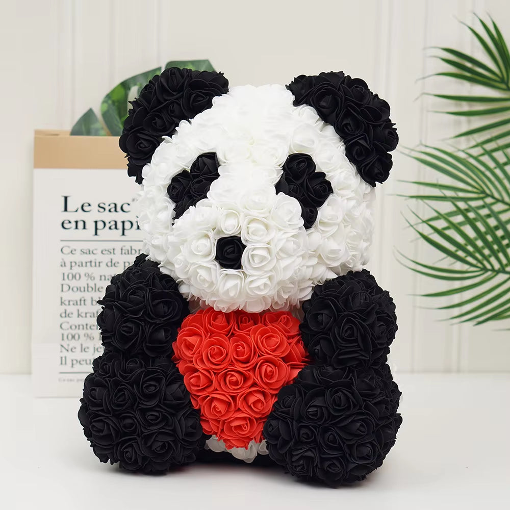 1Pc 25Cm Artificial Foam Flowers Panda Bear Rose Bear Romantic Creative Gifts for Valentines Day Mothers Day Anniversary Wedding