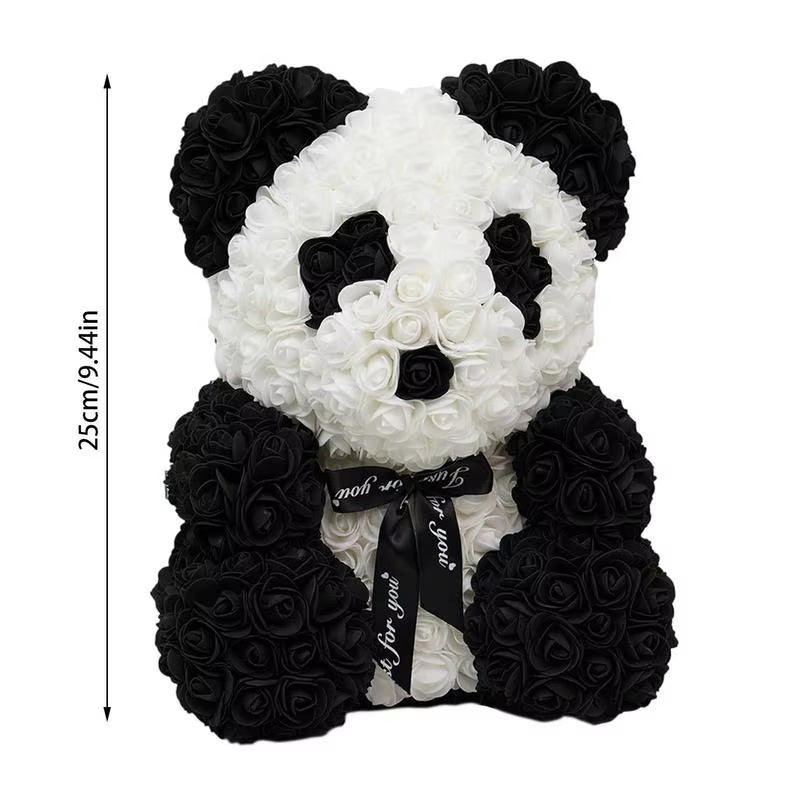 1Pc 25Cm Artificial Foam Flowers Panda Bear Rose Bear Romantic Creative Gifts for Valentines Day Mothers Day Anniversary Wedding