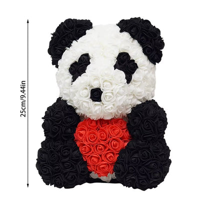 1Pc 25Cm Artificial Foam Flowers Panda Bear Rose Bear Romantic Creative Gifts for Valentines Day Mothers Day Anniversary Wedding