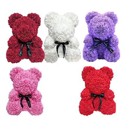 1Pc Artificial Rose Bear Flower a Gift for Women Christmas Valentine'S Day Birthday Anniversary